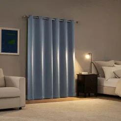 Sun Zero Sheridan Magnetic Closure Grommet Top 100% Blackout Set of 2 Curtain Panel