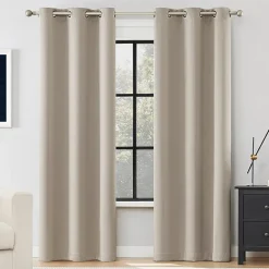 Sun Zero Sheridan Magnetic Closure Grommet Top 100% Blackout Set of 2 Curtain Panel