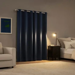 Sun Zero Sheridan Magnetic Closure Grommet Top 100% Blackout Set of 2 Curtain Panel