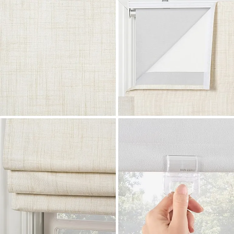 Sun Zero Somerton Energy Saving Cordless Blackout Roman Shade