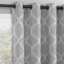 Sun Zero Tikal Woven Ogee Grommet Top Light-Filtering Single Curtain Panel