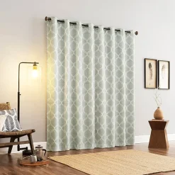 Sun Zero Tikal Woven Ogee Grommet Top Light-Filtering Single Curtain Panel