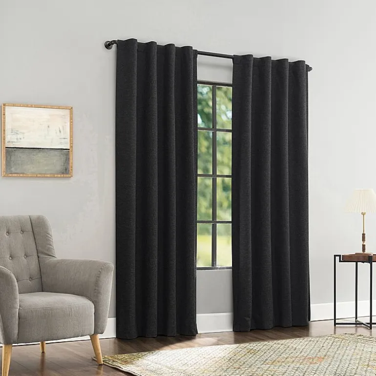 Sun Zero Treviso Back Tab Energy Saving 100% Blackout Single Curtain Panel