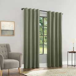 Sun Zero Treviso Back Tab Energy Saving 100% Blackout Single Curtain Panel