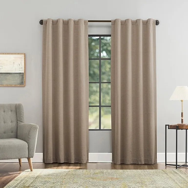 Sun Zero Treviso Back Tab Energy Saving 100% Blackout Single Curtain Panel