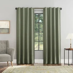 Sun Zero Treviso Back Tab Energy Saving 100% Blackout Single Curtain Panel