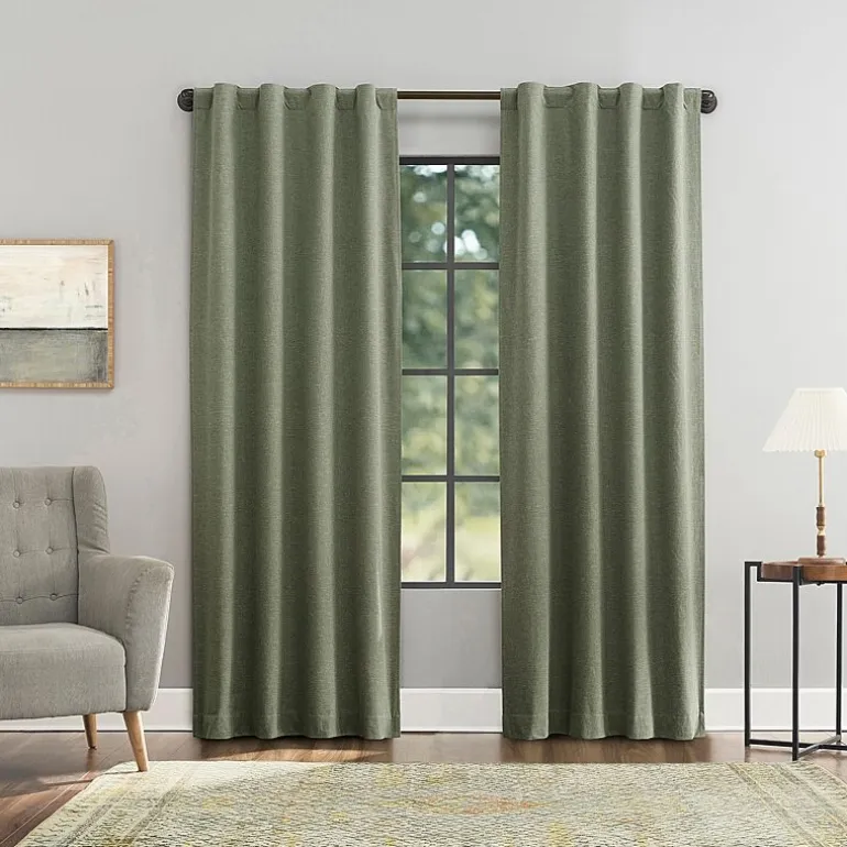 Sun Zero Treviso Back Tab Energy Saving 100% Blackout Single Curtain Panel