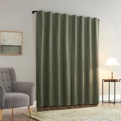 Sun Zero Treviso Back Tab Energy Saving 100% Blackout Single Curtain Panel