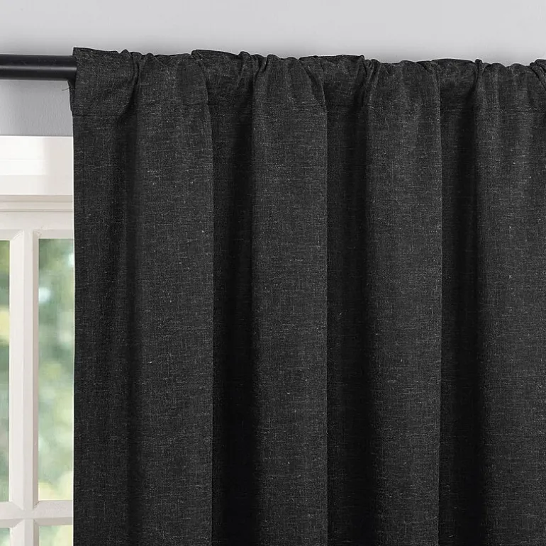 Sun Zero Treviso Back Tab Energy Saving 100% Blackout Single Curtain Panel