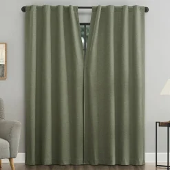 Sun Zero Treviso Back Tab Energy Saving 100% Blackout Single Curtain Panel