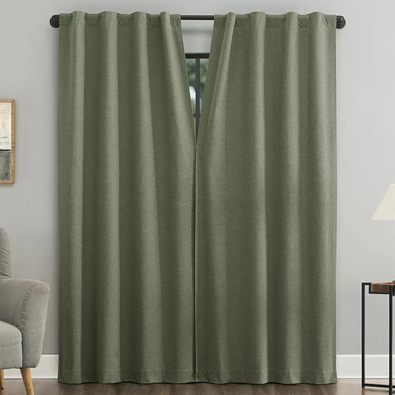 Sun Zero Treviso Back Tab Energy Saving 100% Blackout Single Curtain Panel