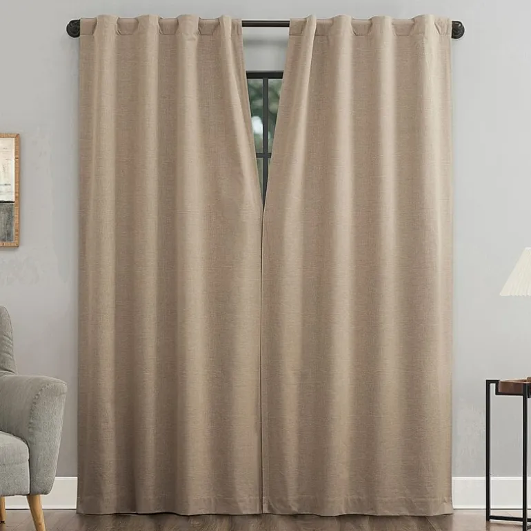 Sun Zero Treviso Back Tab Energy Saving 100% Blackout Single Curtain Panel