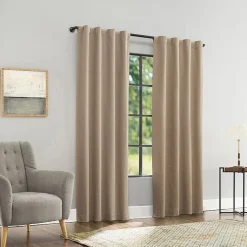 Sun Zero Treviso Back Tab Energy Saving 100% Blackout Single Curtain Panel