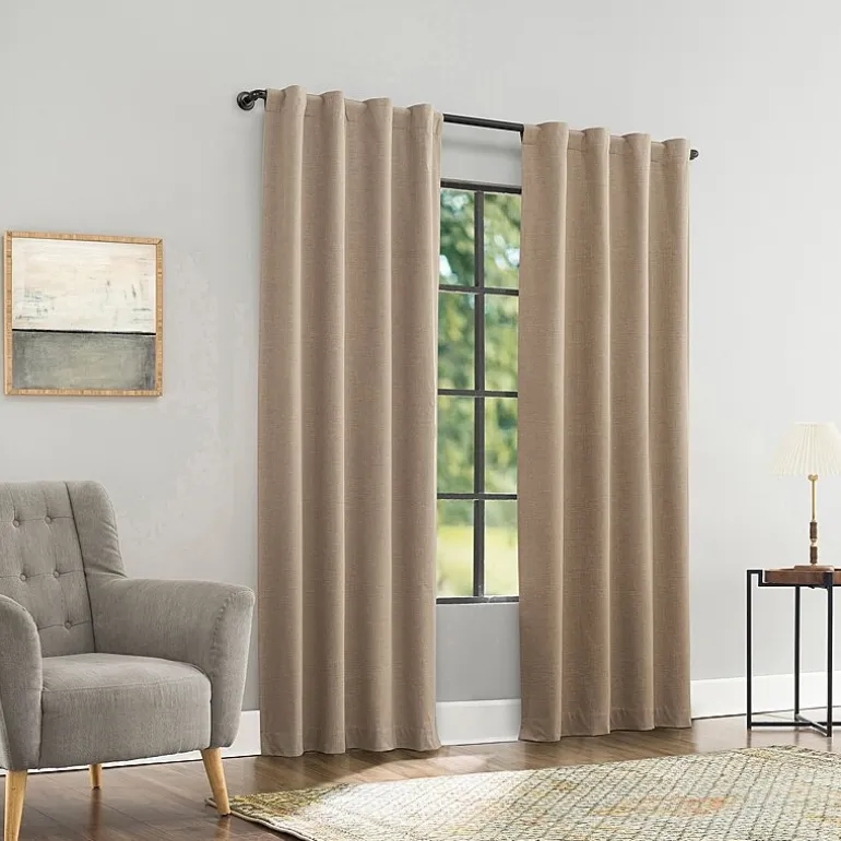 Sun Zero Treviso Back Tab Energy Saving 100% Blackout Single Curtain Panel
