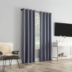 Sun Zero Tyrell Grommet Top Energy Saving 100% Blackout Single Curtain Panel
