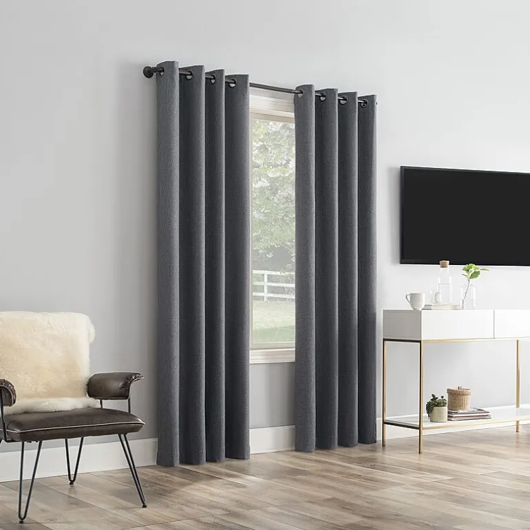 Sun Zero Tyrell Grommet Top Energy Saving 100% Blackout Single Curtain Panel