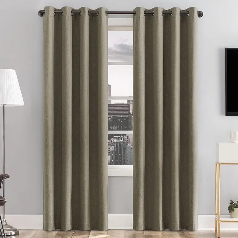 Sun Zero Tyrell Grommet Top Energy Saving 100% Blackout Single Curtain Panel