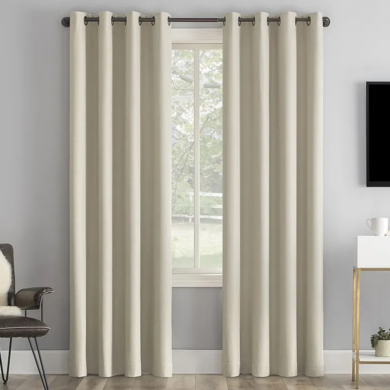 Sun Zero Tyrell Grommet Top Energy Saving 100% Blackout Single Curtain Panel
