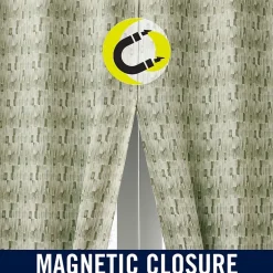 Sun Zero Vernon Monochrome Brushstrokes Magnetic Closure Grommet Top 100% Blackout Set of 2 Curtain Panel
