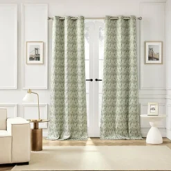 Sun Zero Vernon Monochrome Brushstrokes Magnetic Closure Grommet Top 100% Blackout Set of 2 Curtain Panel