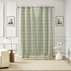 Sun Zero Vernon Monochrome Brushstrokes Magnetic Closure Grommet Top 100% Blackout Set of 2 Curtain Panel