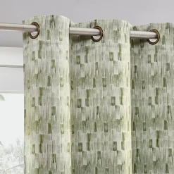 Sun Zero Vernon Monochrome Brushstrokes Magnetic Closure Grommet Top 100% Blackout Set of 2 Curtain Panel