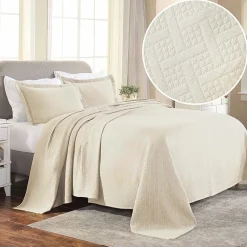 SUPERIOR® Basketweave Matelasse Cotton Woven Jacquard Bedspread
