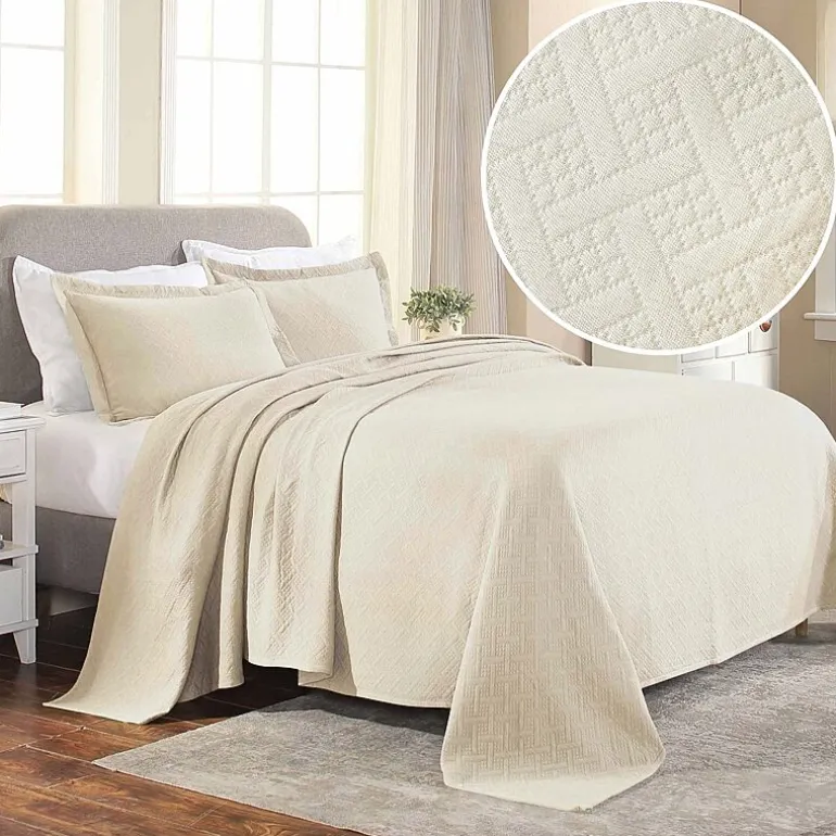 SUPERIOR® Basketweave Matelasse Cotton Woven Jacquard Bedspread