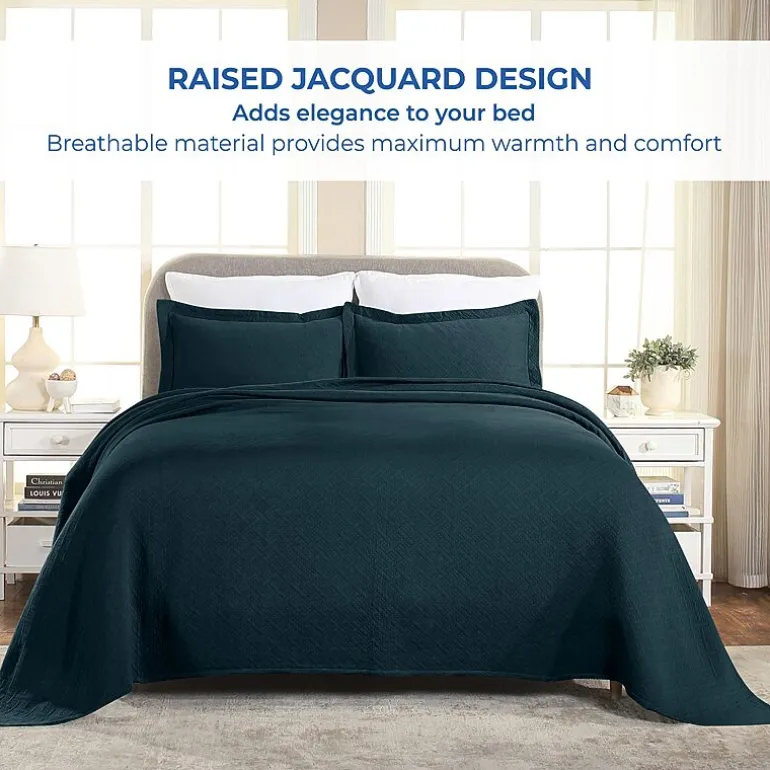 SUPERIOR® Basketweave Matelasse Cotton Woven Jacquard Bedspread