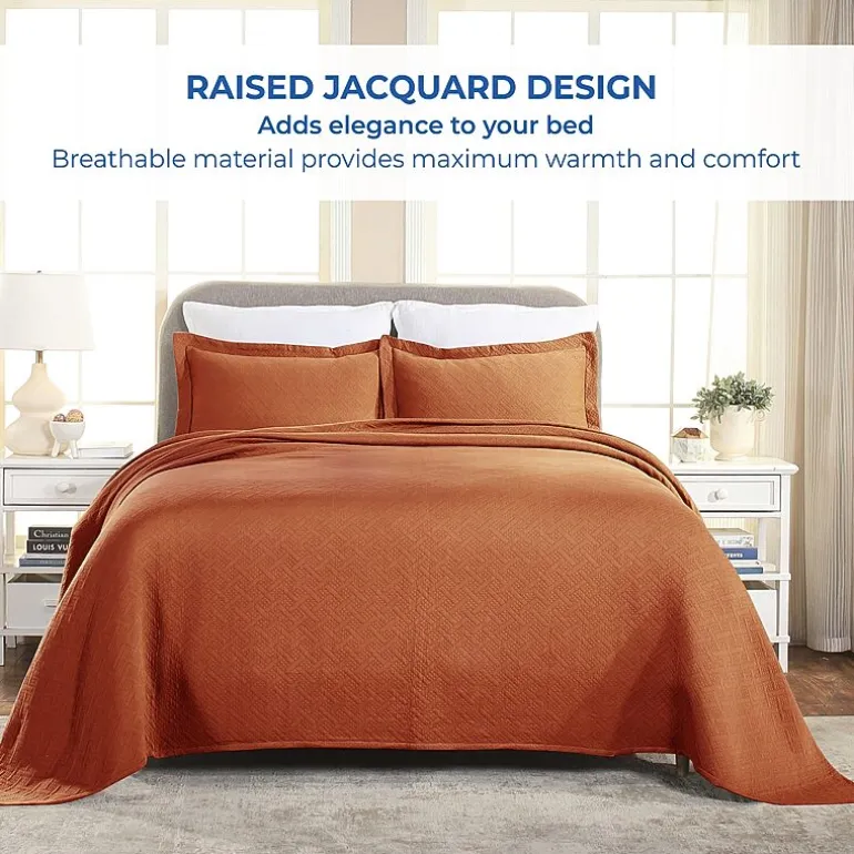 SUPERIOR® Basketweave Matelasse Cotton Woven Jacquard Bedspread