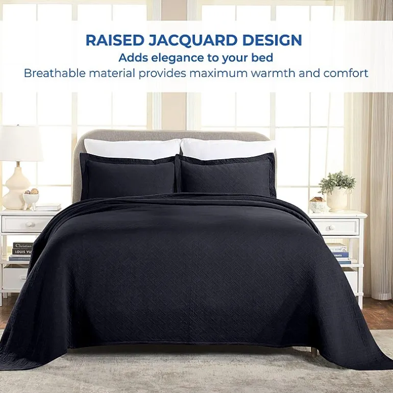 SUPERIOR® Basketweave Matelasse Cotton Woven Jacquard Bedspread