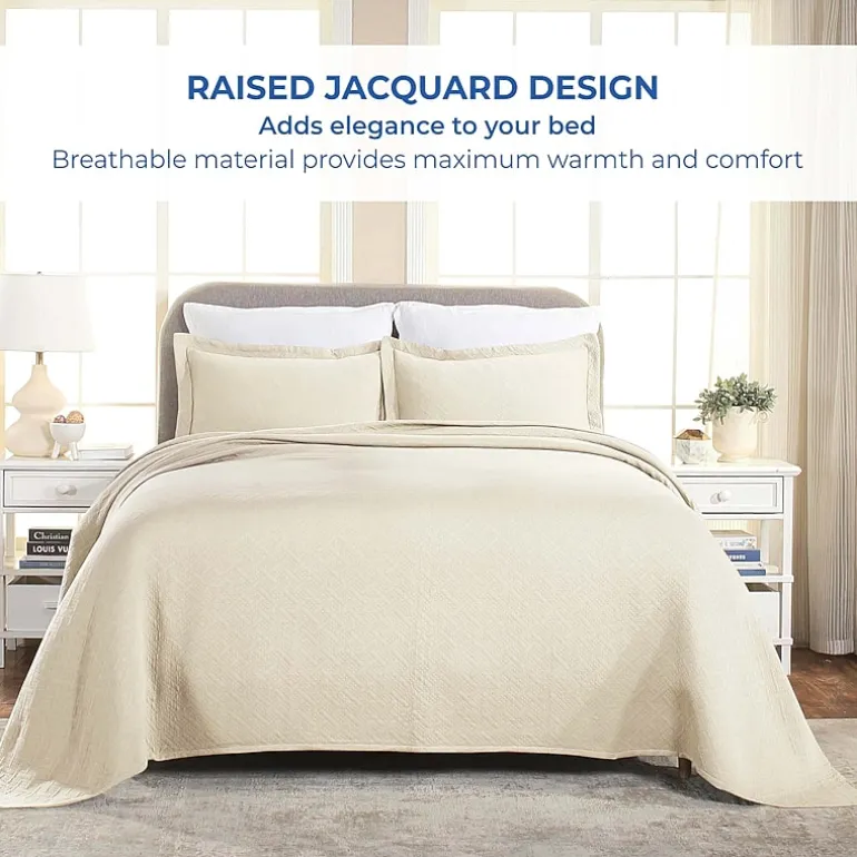 SUPERIOR® Basketweave Matelasse Cotton Woven Jacquard Bedspread