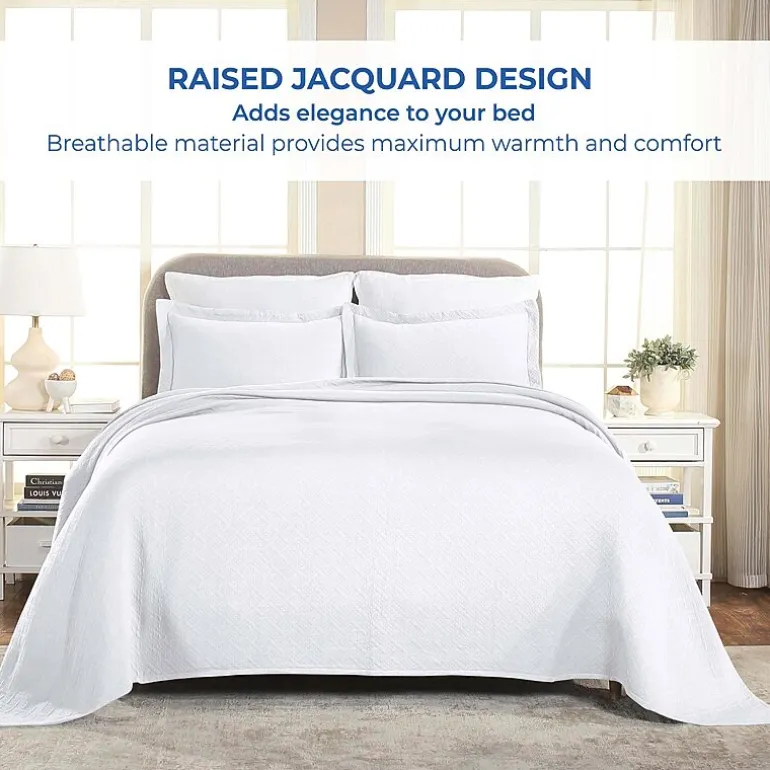 SUPERIOR® Basketweave Matelasse Cotton Woven Jacquard Bedspread