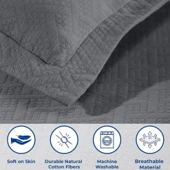 SUPERIOR® Basketweave Matelasse Cotton Woven Jacquard Bedspread
