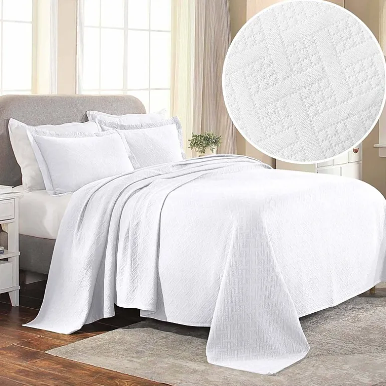 SUPERIOR® Basketweave Matelasse Cotton Woven Jacquard Bedspread