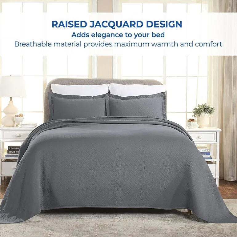 SUPERIOR® Basketweave Matelasse Cotton Woven Jacquard Bedspread