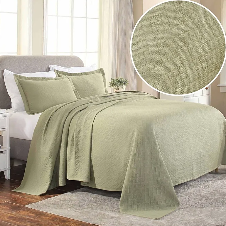 SUPERIOR® Basketweave Matelasse Cotton Woven Jacquard Bedspread