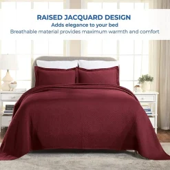 SUPERIOR® Basketweave Matelasse Cotton Woven Jacquard Bedspread