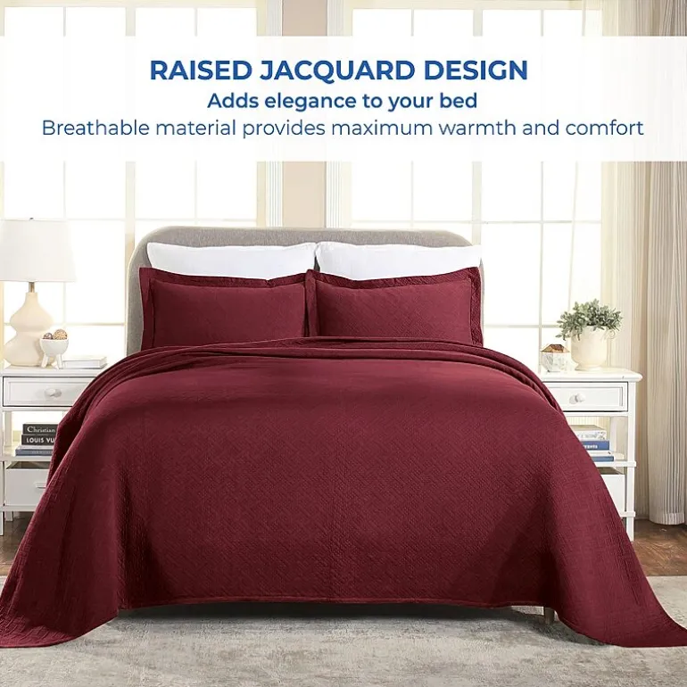 SUPERIOR® Basketweave Matelasse Cotton Woven Jacquard Bedspread