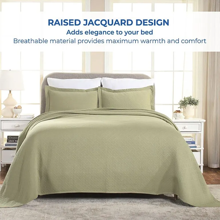SUPERIOR® Basketweave Matelasse Cotton Woven Jacquard Bedspread
