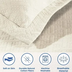 SUPERIOR® Basketweave Matelasse Cotton Woven Jacquard Bedspread