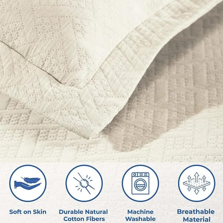 SUPERIOR® Basketweave Matelasse Cotton Woven Jacquard Bedspread
