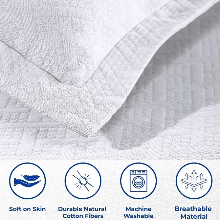 SUPERIOR® Basketweave Matelasse Cotton Woven Jacquard Bedspread