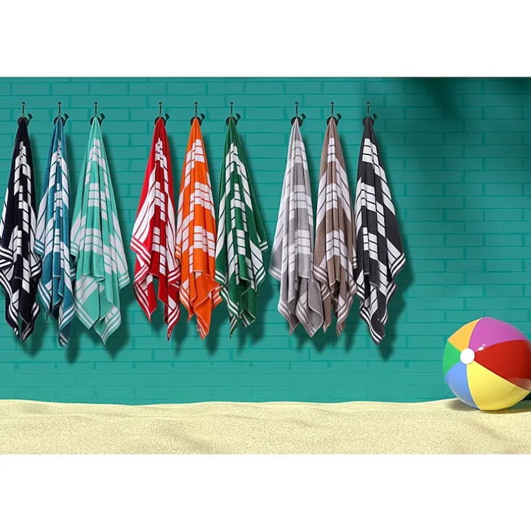 SUPERIOR® Cabana Collection |100% Cotton Quick Dry 2 Piece Beach Towel Set