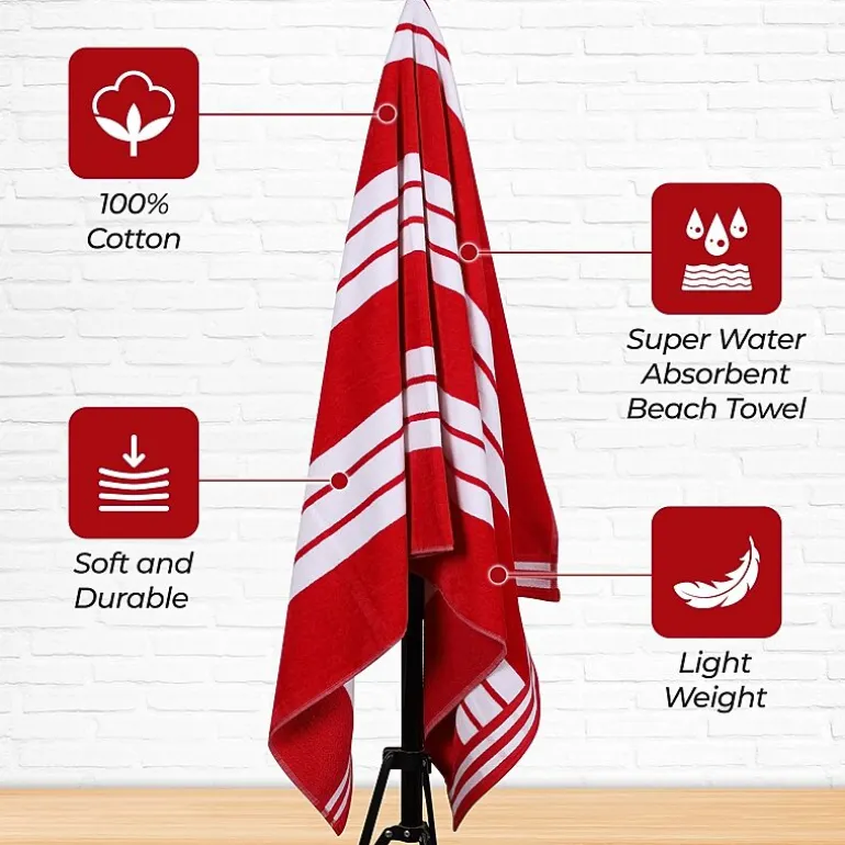 SUPERIOR® Cabana Collection |100% Cotton Quick Dry 2 Piece Beach Towel Set