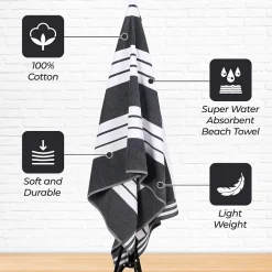 SUPERIOR® Cabana Collection |100% Cotton Quick Dry 2 Piece Beach Towel Set