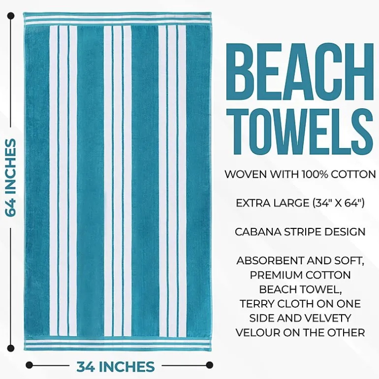 SUPERIOR® Cabana Collection | 100% Cotton Quick Dry Beach Towel