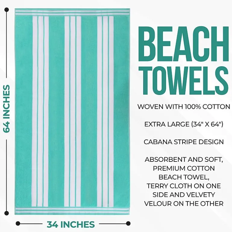 SUPERIOR® Cabana Collection | 100% Cotton Quick Dry Beach Towel