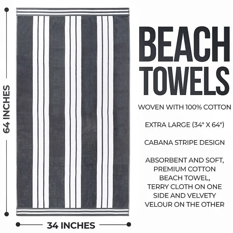 SUPERIOR® Cabana Collection | 100% Cotton Quick Dry Beach Towel