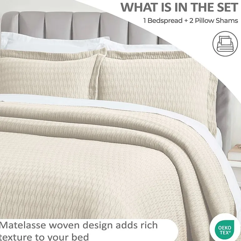 SUPERIOR® Calvert Cotton Lattice Geometric Jacquard Bedspread